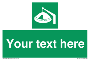 Custom sign Safe condition Davit-launched liferaft